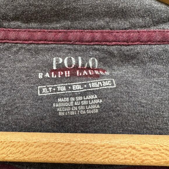 Polo Ralph Lauren XLT Burgundy Quarter Zip Pullover Cotton Blend - Picture 2 of 6